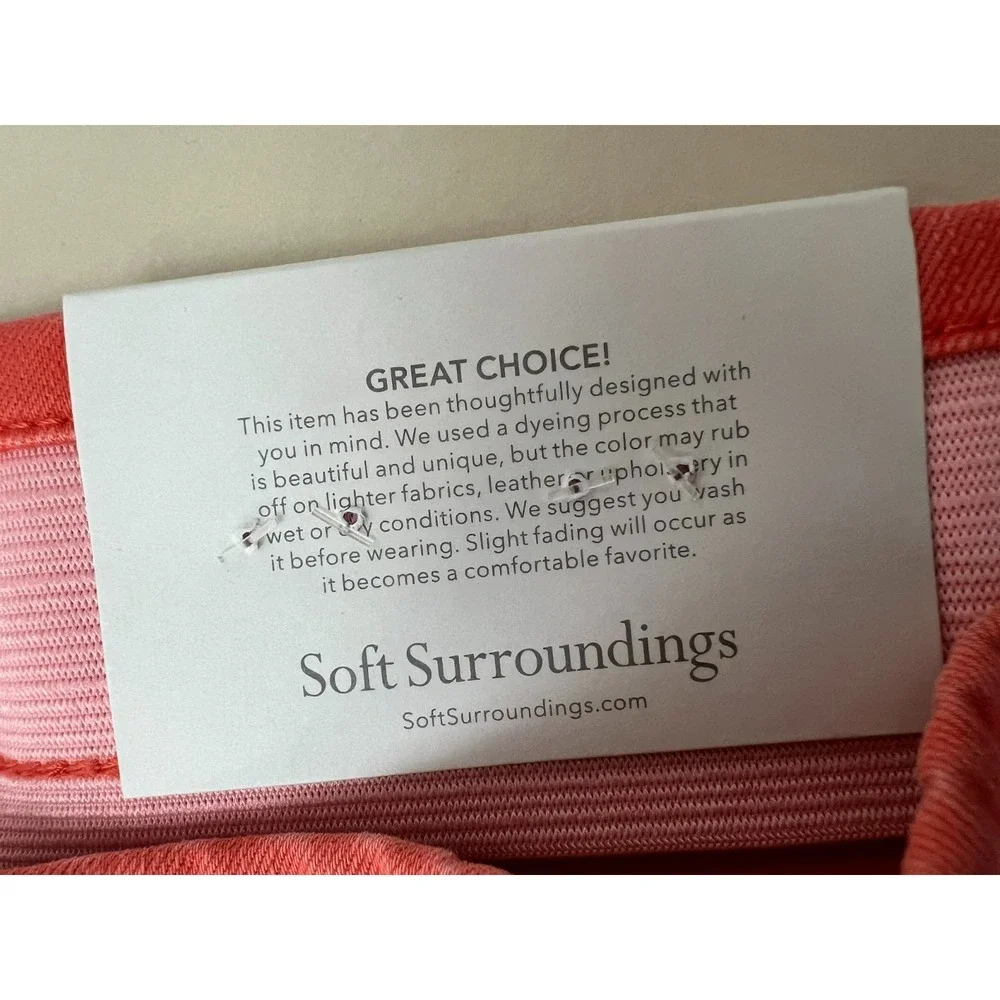 NWT Soft Surroundings the Ultimate Straight Leg Crop Pant Orange SZ L 14/16